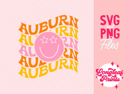 Auburn Groovy Design Pink SVG